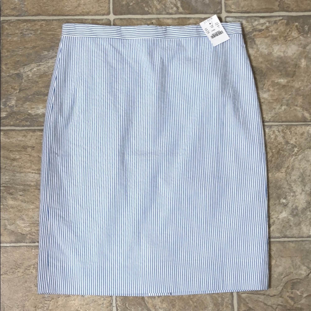 J Crew Factory Seersucker Pencil Skirt